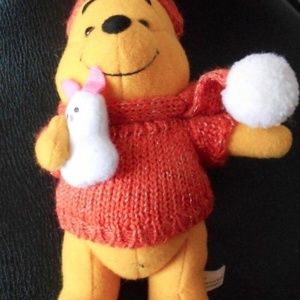 Young Epoch Plush Wine The Pooh Disney Mini Bean Bag Doll Toy with Bunny 6 in